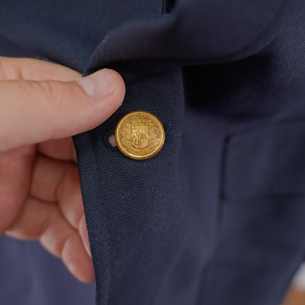 Christian Brooks Blue Wool 2 Gold Button Blazer 44L Tagged 46L - Picture 2 of 11